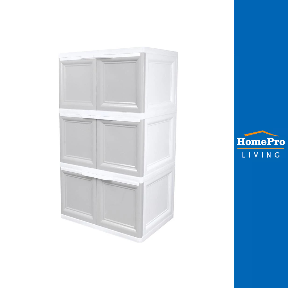 HomePro ตู้บานเปิด 3 ชั้น VID-3 70x50x121 ซม. สีเทา แบรนด์ ME LIVING