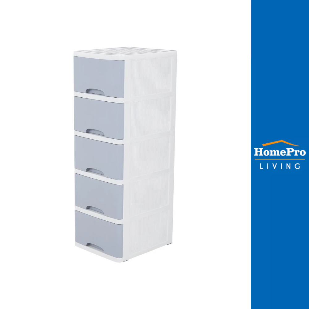 HomePro ตู้ลิ้นชัก 5 ชั้น STACKO KS-515G 36x43.5x108 สีฟ้า แบรนด์ STACKO