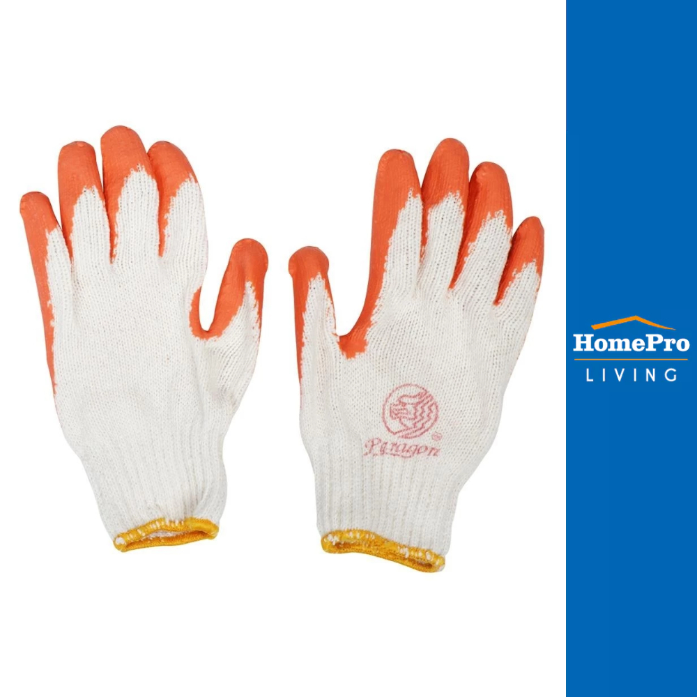 PARAGON ถุงมือถักเคลือบยางธรรมชาติ กันลื่น สีส้ม จัดส่งโดย HomePro