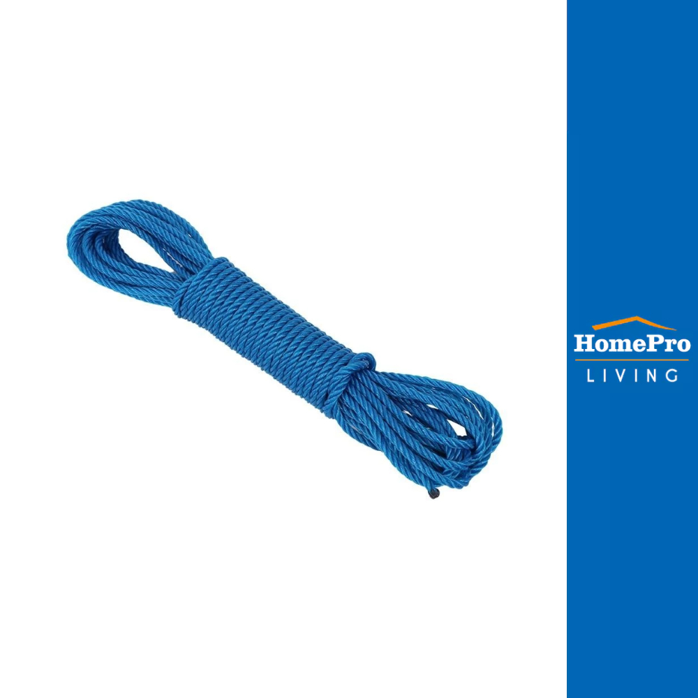 DEXZON เชือกไนลอน 4 มม. x 10 ม. สีน้ำเงิน จัดส่งโดย HomePro