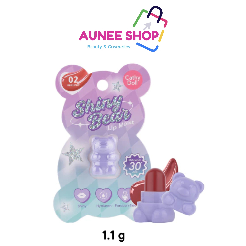 ส่งฟรี/มีไลฟ์  Cathy Doll ไชน์นี่แบร์ลิปมอยส์ 1.1g ลิปหมีมีมอยส์ผสมวิตซีและไฮยารูลอน