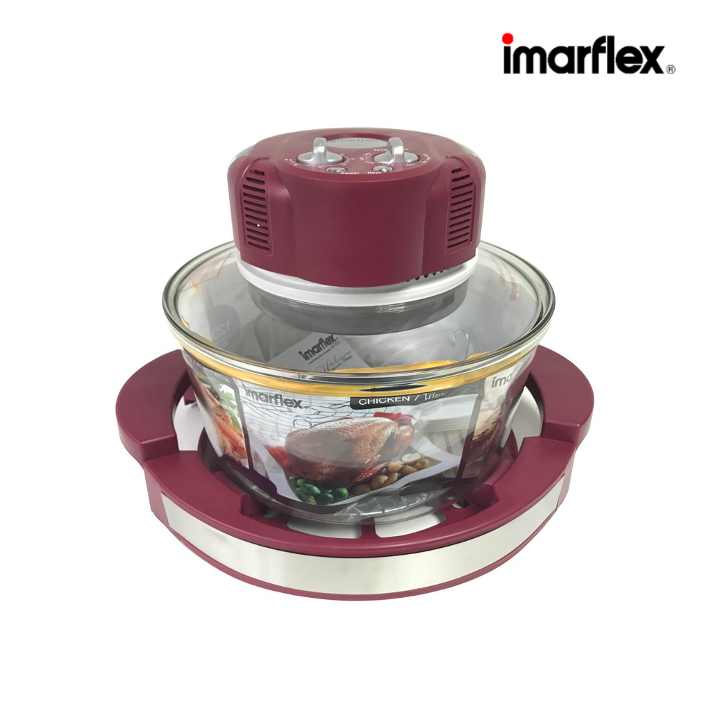 IMARFLEX_2 หม้อฝาอบลมร้อน โถแก้ว ฮีตเตอร์หลอดแก้ว ขนาด 12 ลิตร IB-703