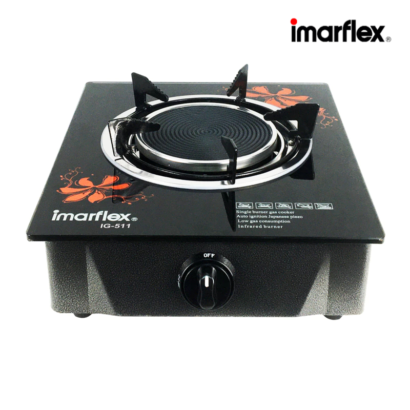 IMARFLEX_2 เตาแก๊ส หัวเดี่ยว หน้ากระจก หัวอินฟาเรด IG-511