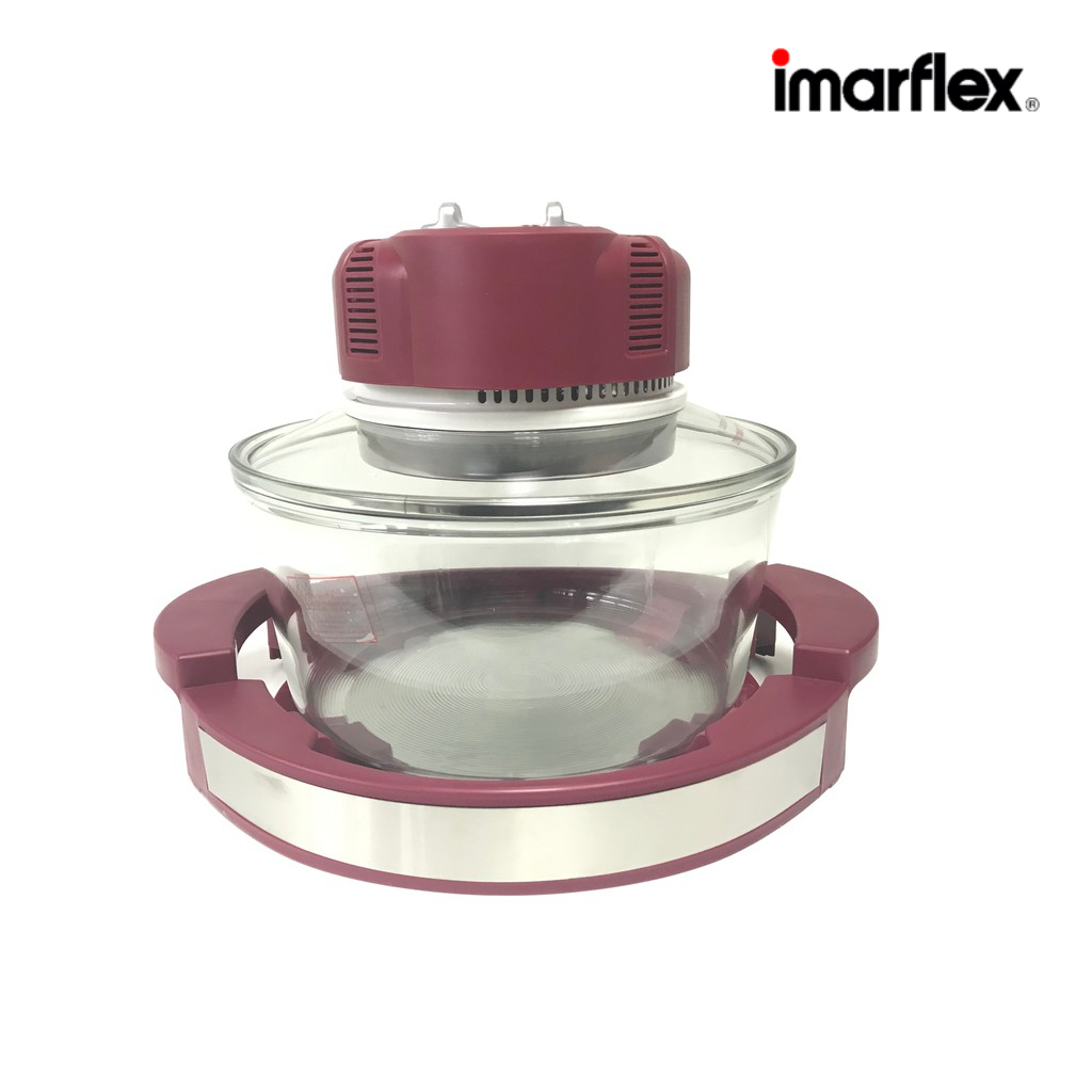 [เกรดบีราคาพิเศษ] Imarflex_Z_ หม้อฝาอบลมร้อน โถแก้ว ขนาด 12 ลิตร รุ่น IB-703(B)