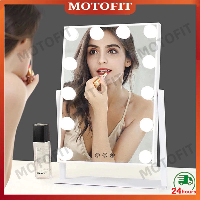 กระจก แต่งหน้า Hollywood makeup mirror มีไฟ LED ปลั๊ก USB ปุ่มหน้าจอสัมผัส 3 ไฟ