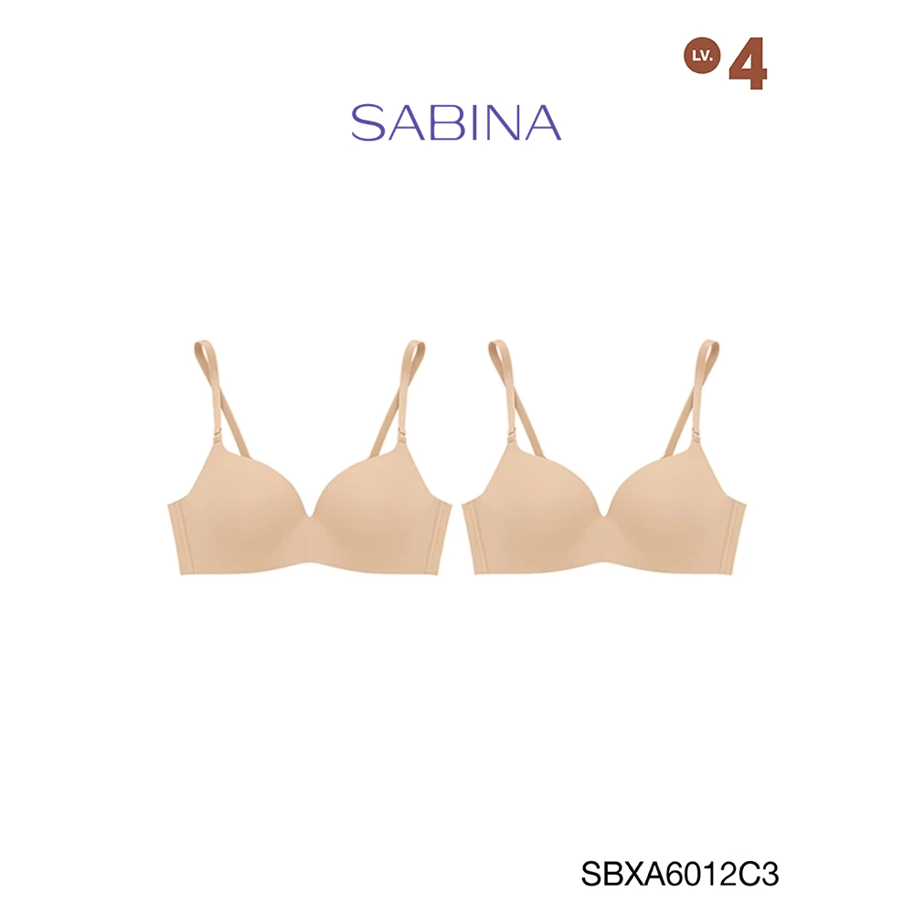 Sabina เสื้อชั้นใน Invisible Wire (Set 2 ชิ้น) (ไม่มีโครง) รุ่น Doomm Doomm รหัส SBXA6012C3 สีเนื้อเข้ม