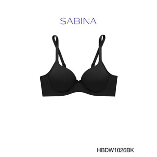 Sabina เสื้อชั้นใน Habpy Non Push มีโครง ฟองน้ำไม่ดันทรง รหัส HBDW1026BK สีดำ