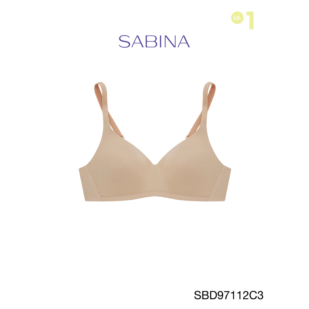 Sabina เสื้อชั้นใน Invisible Wire (ไม่มีโครง) รุ่น Perfect Bra รหัส SBD97112C3 สีเนื้อเข้ม
