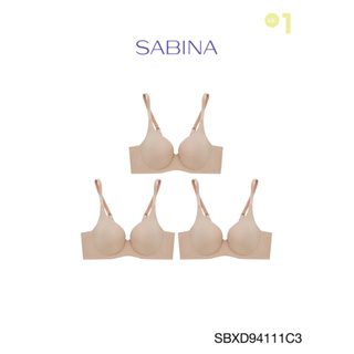 Sabina เสื้อชั้นใน (Set 3 ชิ้น)  มีโครง รุ่น Perfect Bra รหัส SBXD94111C3 สีเนื้อเข้ม