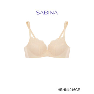 Sabina เสื้อชั้นใน Habpy Push Invisible Wire (ไม่มีโครง) ฟองน้ำดันทรงธรรมชาติ รหัส HBHN4016CR สีครีม