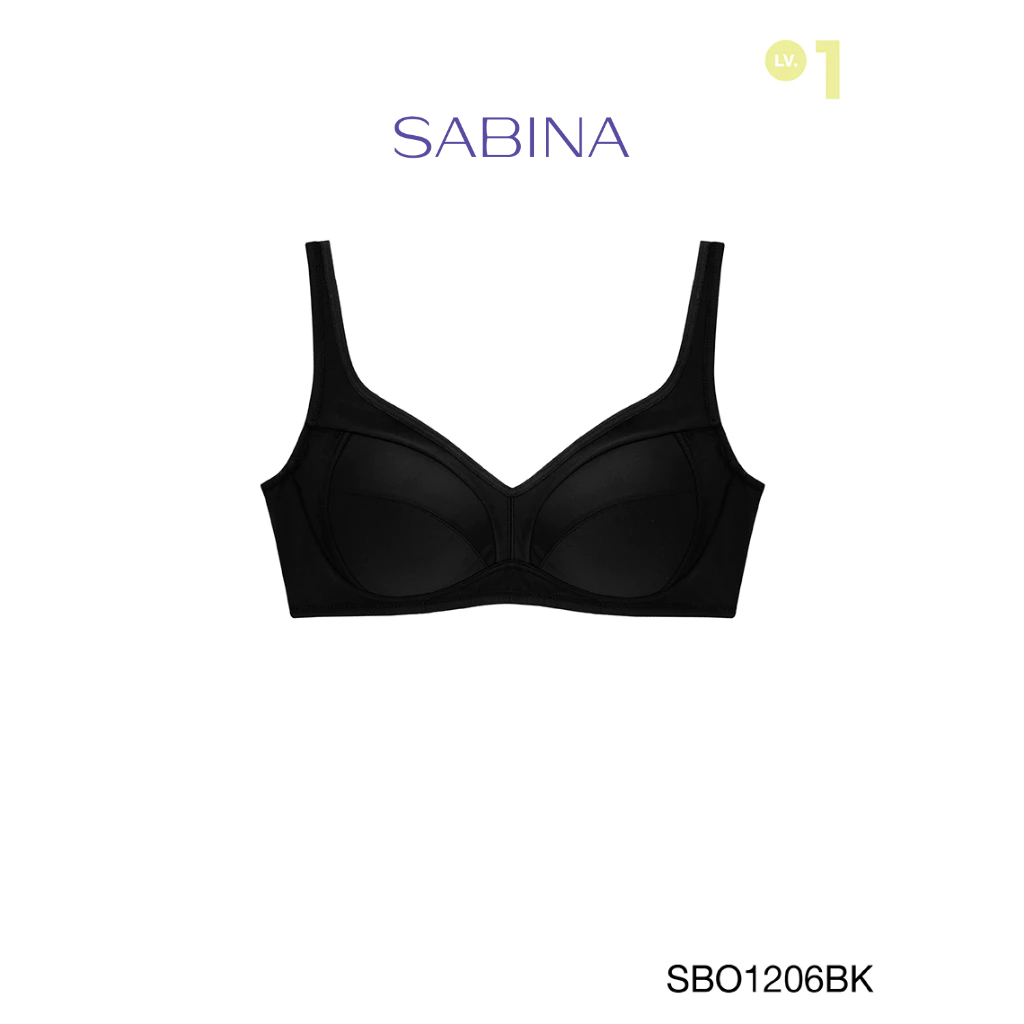 Sabina เสื้อชั้นใน Invisible Wire (ไม่มีโครง) รุ่น Function Bra รหัส SBO1206BK สีดำ