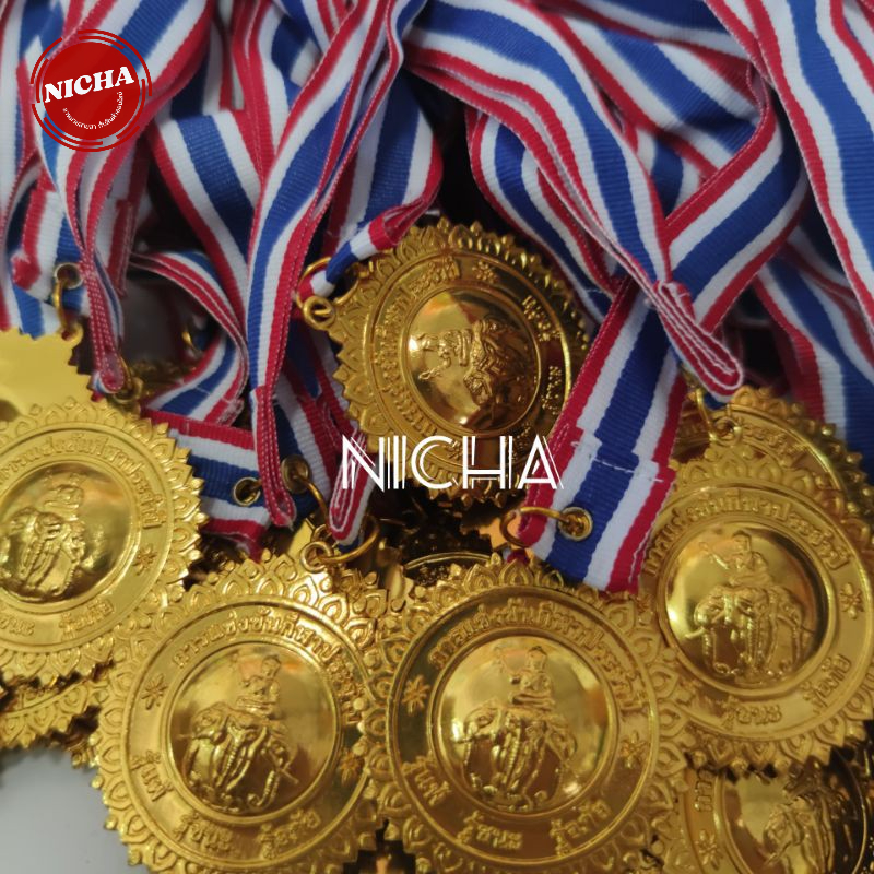 เข้าเพิ่มแล้ว พร้อมส่ง เหรียญรางวัล กีฬา โลหะ พร้อมสายธงชาติ
