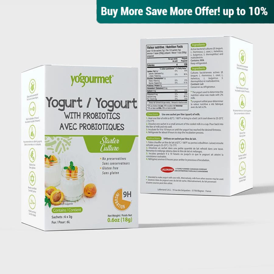 Yogourmet Yogurt Starter With Probiotics 3g  (1 Box / 6 Packs)