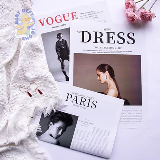 <พร้อมส่ง> หนังสือพิมพ์ แฟชั่น Fasion Paper 4 หน้า 53*38ซม กระดาษมัน ภาพสี Vogue พร็อบถ่ายภาพ การ์ดตกแต่ง นิตยาสาร