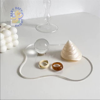 <พร้อมส่ง> แท่นไร้ทรง แบบใส & มีสี Noshape Plate แท่นวางของ มินิมอล แท่นวางสินค้า จานรองแก้ว แผ่นใส แท่นพร็อบ อะครีลิก