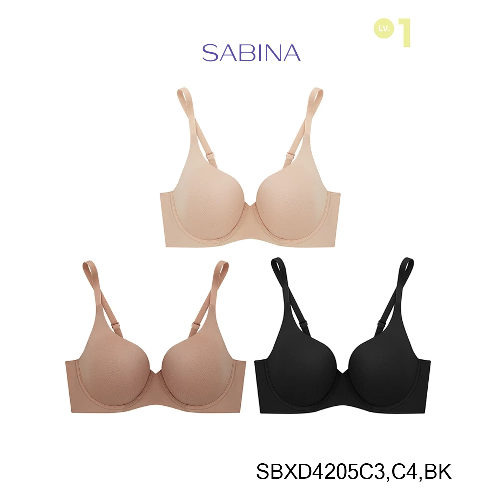 Sabina ซาบีน่า เสื้อชั้นใน (Set 3 ชิ้น) คละสี SEAMLESS FIT (มีโครง) รุ่น Perfect Bra รหัส SBXD4205C3+SBXD4205C4+SBXD4205BK สีเนื้อเข้ม/เนื้อแทน/สีดำ