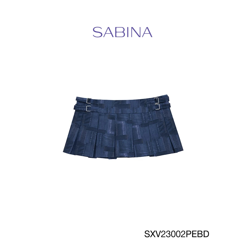 SABINA l Mad Moiselle Neo-Nostalgic'23 กระโปรงพลีทสั้น Chelsea รหัส SXV23002BD - สีน้ำเงินเข้ม