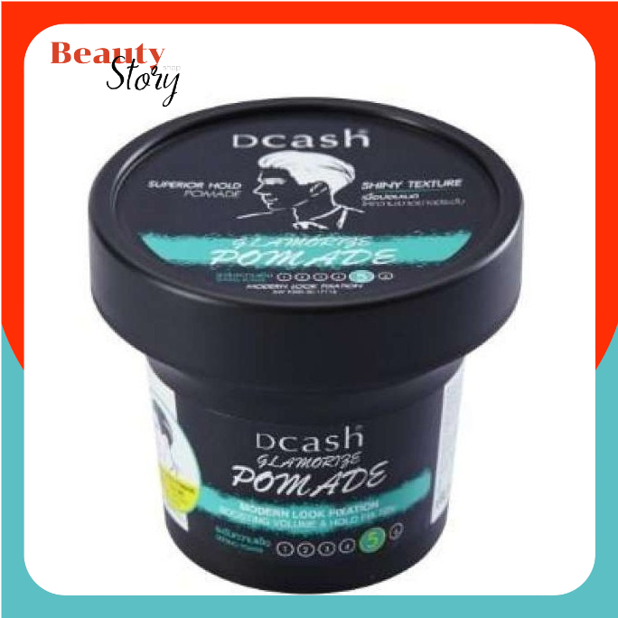 🔌ดีแคช แกลมเมอไรซ์ โพรเมด Dcash Glamorize Pomade 100g เนื้อ โปรเมท ให้ความเงา (ดำคาดฟ้าเขียว) เซ็ตผม พร้อมบำรุง