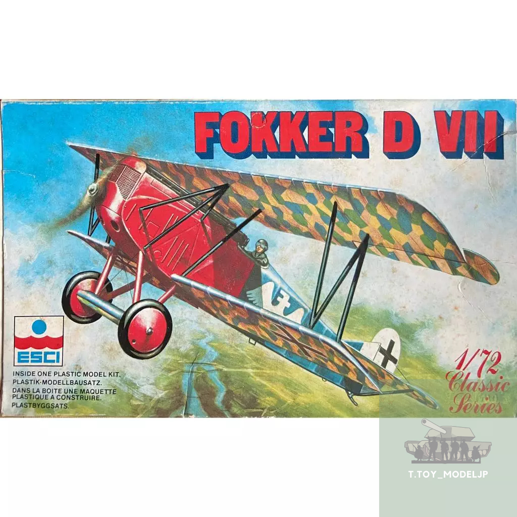 Esci 1/72 Fokker D VII โมเดลเครื่องบินรบ โมเดลเครื่องบินประกอบ เครื่องบินรบ WWI