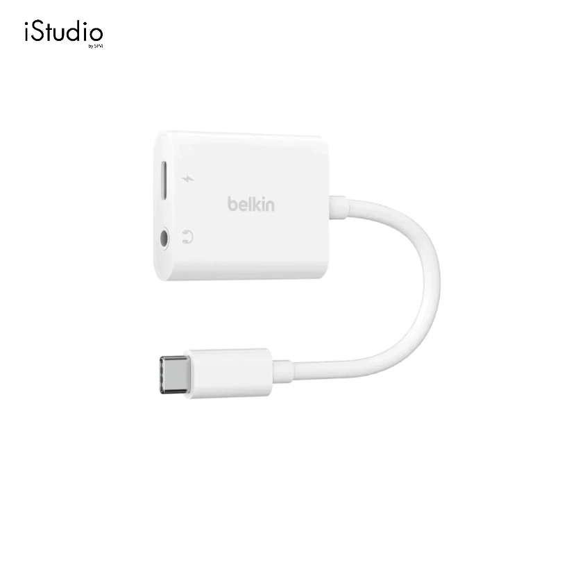 BELKIN อะแดปเตอร์หูฟัง USB-C to 3.5 Audio+USB-C Charger Adapter , Support 60W