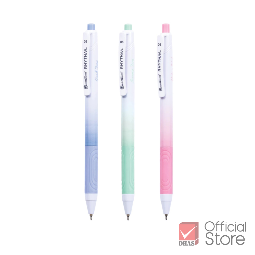 Quantum ปากกา ปากกาลูกลื่น รีธึ่ม 0.5 นํ้าเงิน คละสี จำนวน 1 ด้าม