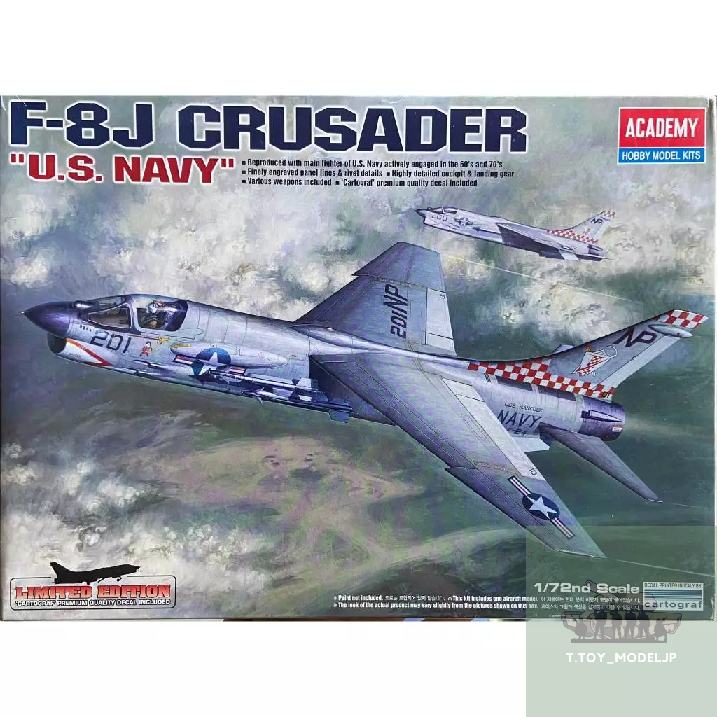 Academy 1/72 F-8J Crusader U.s. Navy โมเดลเครื่องบินรบ เครื่องบินรบอเมริกา โมเดลเครื่องบินประกอบ