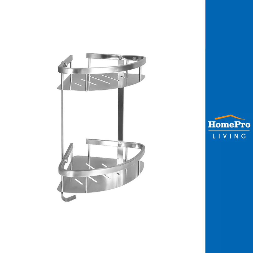 RASLAND ตะแกรงวางของเข้ามุม 2 ชั้น RA B20255 สเตนเลส จัดส่งโดย HomePro