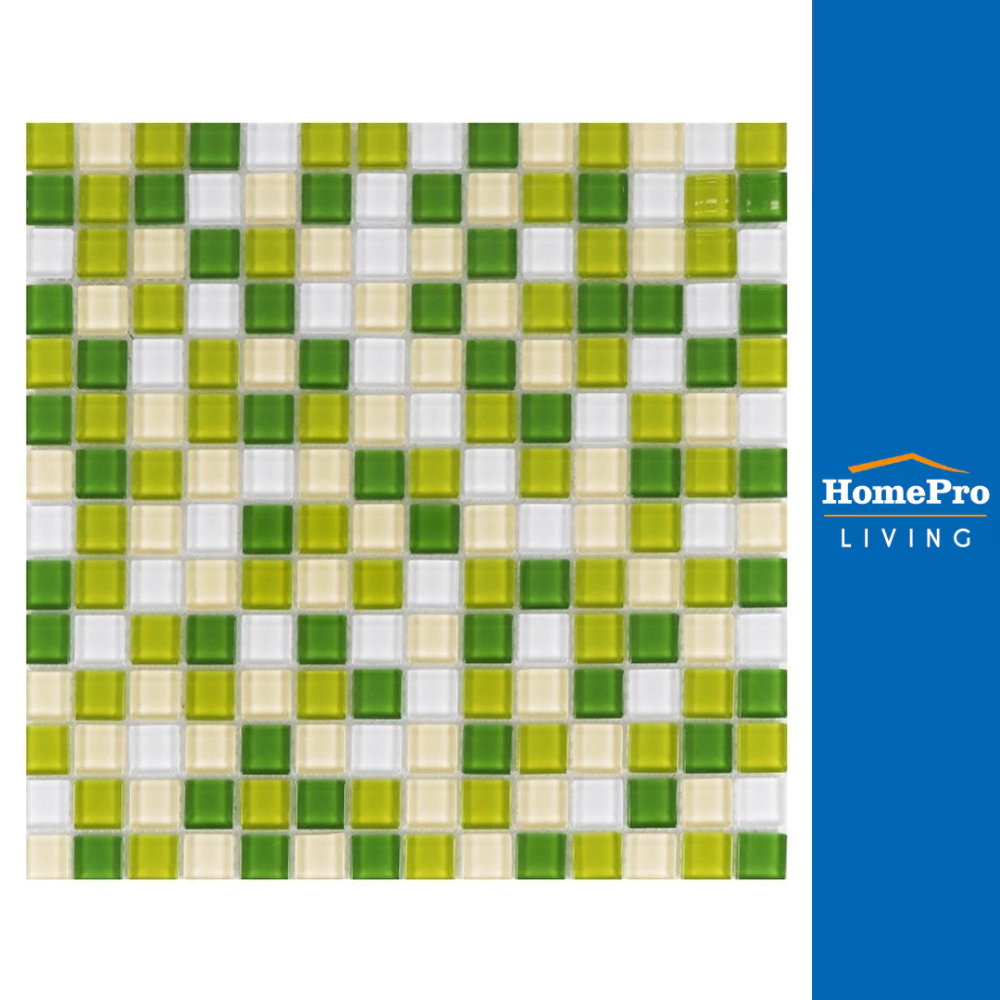 HomePro โมเสคแก้ว 30X30X0.40 ซม.คละลายกรีนเลมอน แบรนด์ TARA