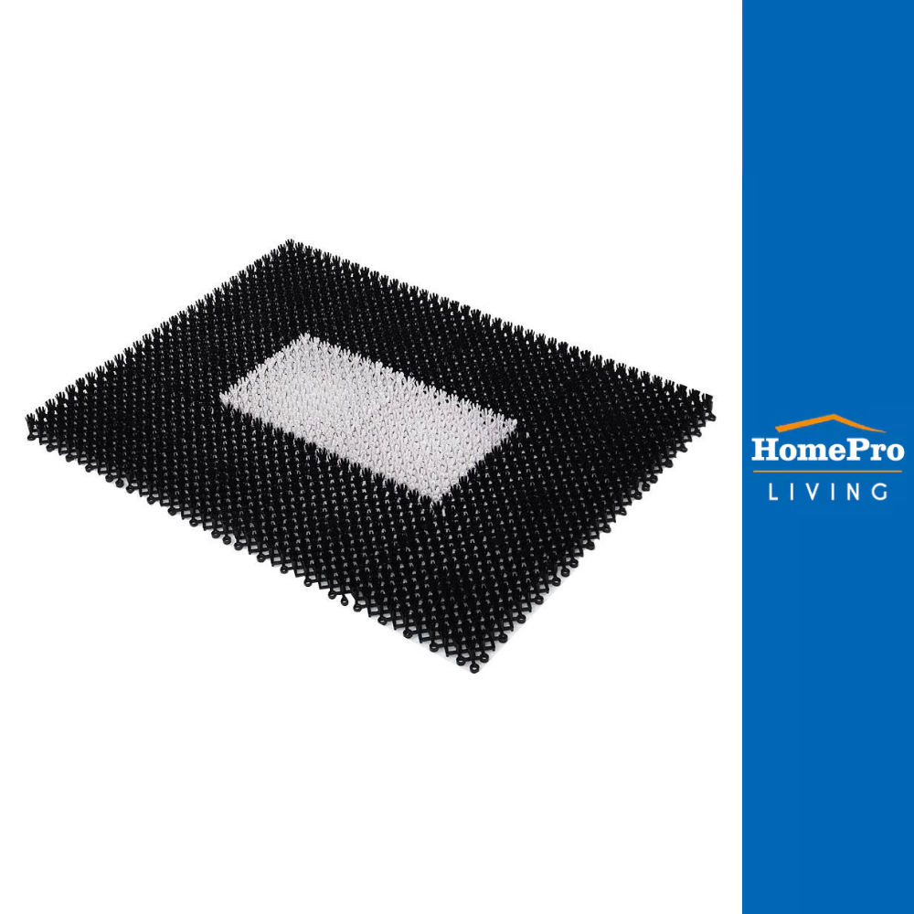 HOME LIVING STYLE พรมเช็ดเท้าดักฝุ่น GRATE 42X56 ซม. สีดำ จัดส่งโดย HomePro
