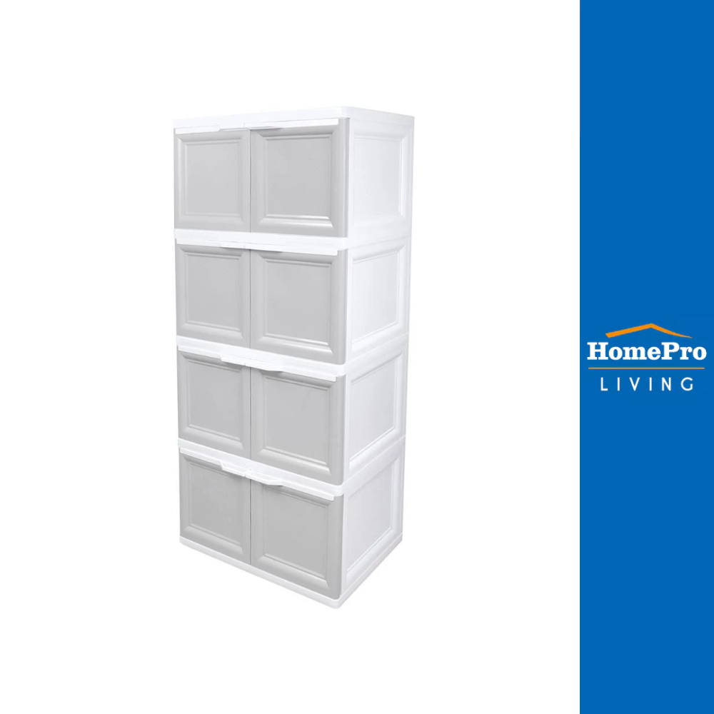 HomePro ตู้บานเปิด 4 ชั้น VID-4 70X50X160 ซม. สีเทา แบรนด์ ME LIVING