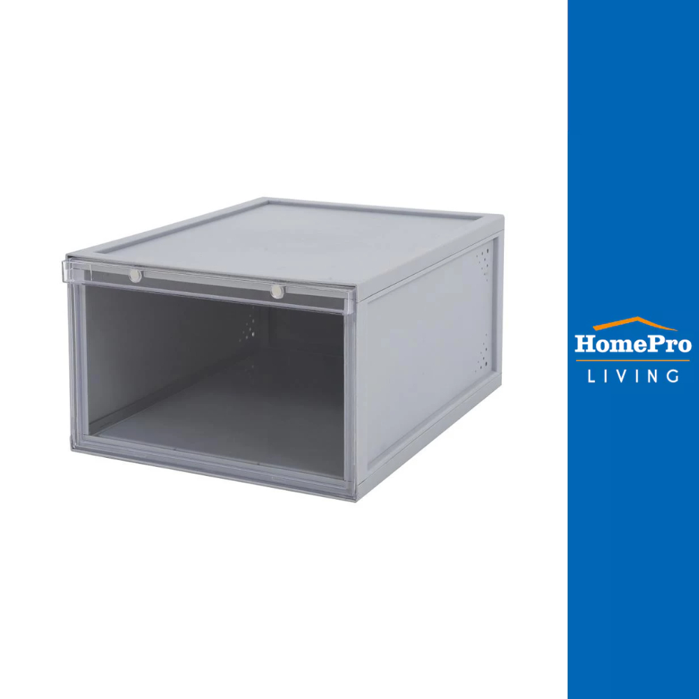 STACKO กล่องรองเท้า MAGNETIC LOCK MONO 28X37X18.3 ซม. สีเทา จัดส่งโดย HomePro