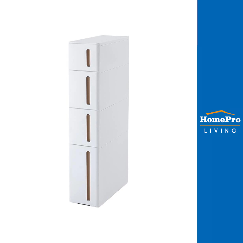 HomePro ตู้ลิ้นชักแคบ 4 ชั้น STACKO SEMAI 18x45.5x91 ซม. สีขาว แบรนด์ STACKO