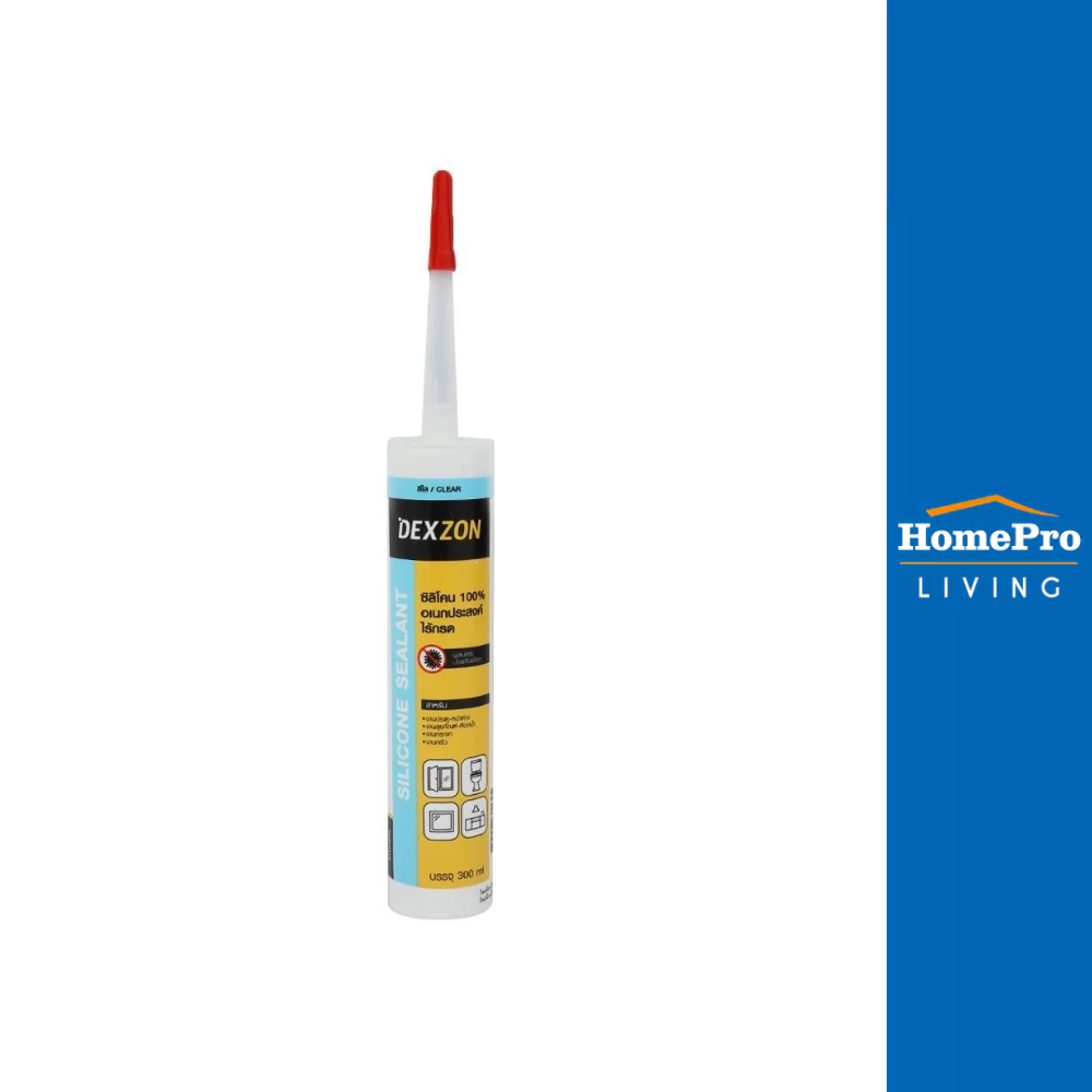 DEXZON ซิลิโคนไร้กรดกันเชื้อรา 300 มล. สีใส จัดส่งโดย HomePro
