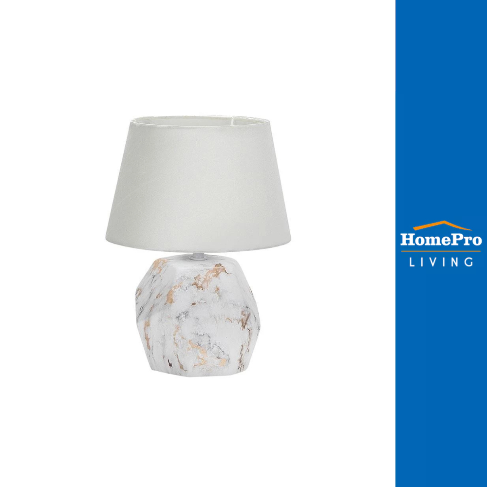 CARINI ไฟตั้งโต๊ะ DE4427M-WH สีขาว/ทอง จัดส่งโดย HomePro