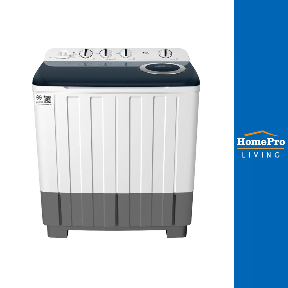 [จัดส่งพร้อมติดตั้ง] TCL เครื่องซักผ้า 2 ถัง WT099FTTG 9 กก. สีขาวเทา