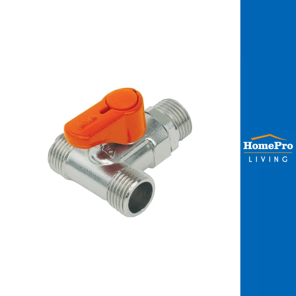 ANA มินิบอลวาล์วสามทาง  MMM 1/2 นิ้ว สีส้ม