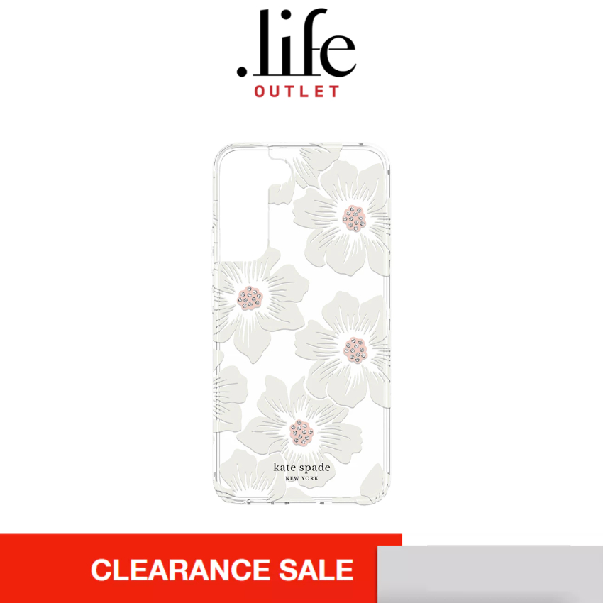 KATE SPADE Protective Hardshell Case for Samsung S22 - Hollyhock Floral Clear By Dotlifeoutlet