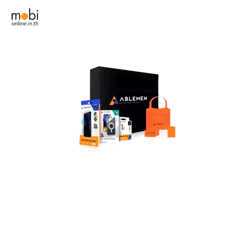ABLEMEN BOXSET FOR IPHONE 15 PRO / 15 PRO MAX (FILM BLUE LIGHT CUT+LENS+CASE)ฟรีกระเป๋า