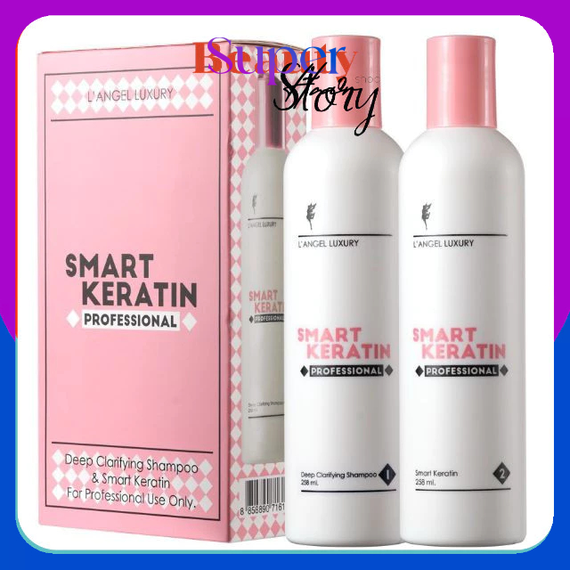 👄L'ANGEL LUXURY SMART KERATIN แอลแองเจล (กล่อง**ชมพู*) ลัคซ์ชูรีย์ สมาร์ท เคราติน langel เคราตินสด บำรุงฟื้นฟูผมแห้งเสีย
