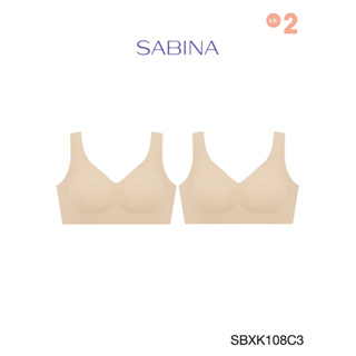 SABINA BRALESS เสื้อชั้นใน (Set 2 ชิ้น) Seamless Fit รุ่น Soft Collection รหัส SBXK108C3 สีเนื้อเข้ม