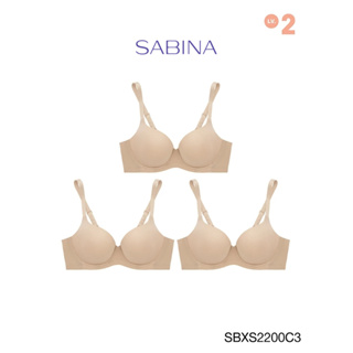 Sabina เสื้อชั้นใน (Set 3 ชิ้น)  มีโครง รุ่น Sixnature รหัส SBXS2200C3 สีเนื้อเข้ม