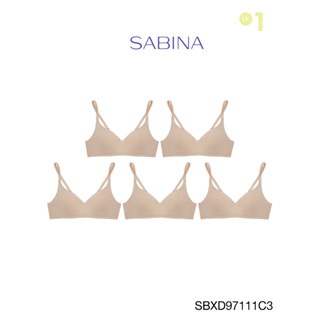 Sabina เสื้อชั้นใน (Set 5 ชิ้น) Wireless (ไม่มีโครง) รุ่น Perfect Bra รหัส SBXD97111C3 สีเนื้อเข้ม