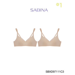 Sabina เสื้อชั้นใน (Set 2 ชิ้น) Wireless (ไม่มีโครง) รุ่น Perfect Bra รหัส SBXD97111C3 สีเนื้อเข้ม