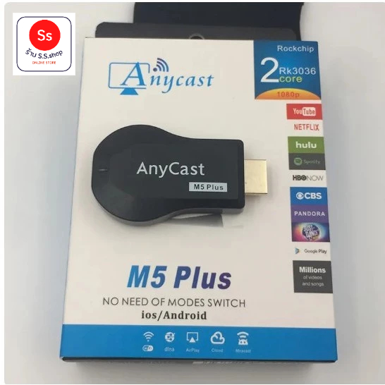 M5 PLUS Anycast HDMI TV Stick HD 1080P Miracast DLNA Airplay ตัวรับสัญญาณ WiFi TV ตัวรับสัญญาณ WiFi Dongle andriod