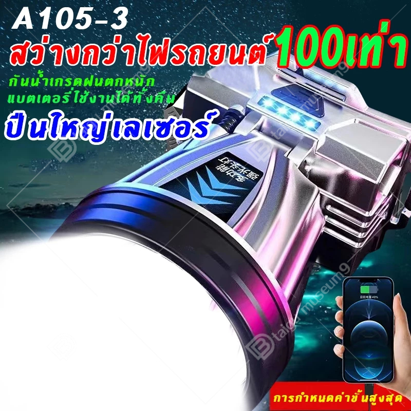 สว่างกว่าไฟรถยนต์100 เท่า ไฟฉายคาดหัว A105 ไฟคาดหัว led แรงสูง ของแทั ตรา ช้าง สาม ยิ้ม ชาร์จ หน้า 2400mAh ชาร์จเร็วCOD