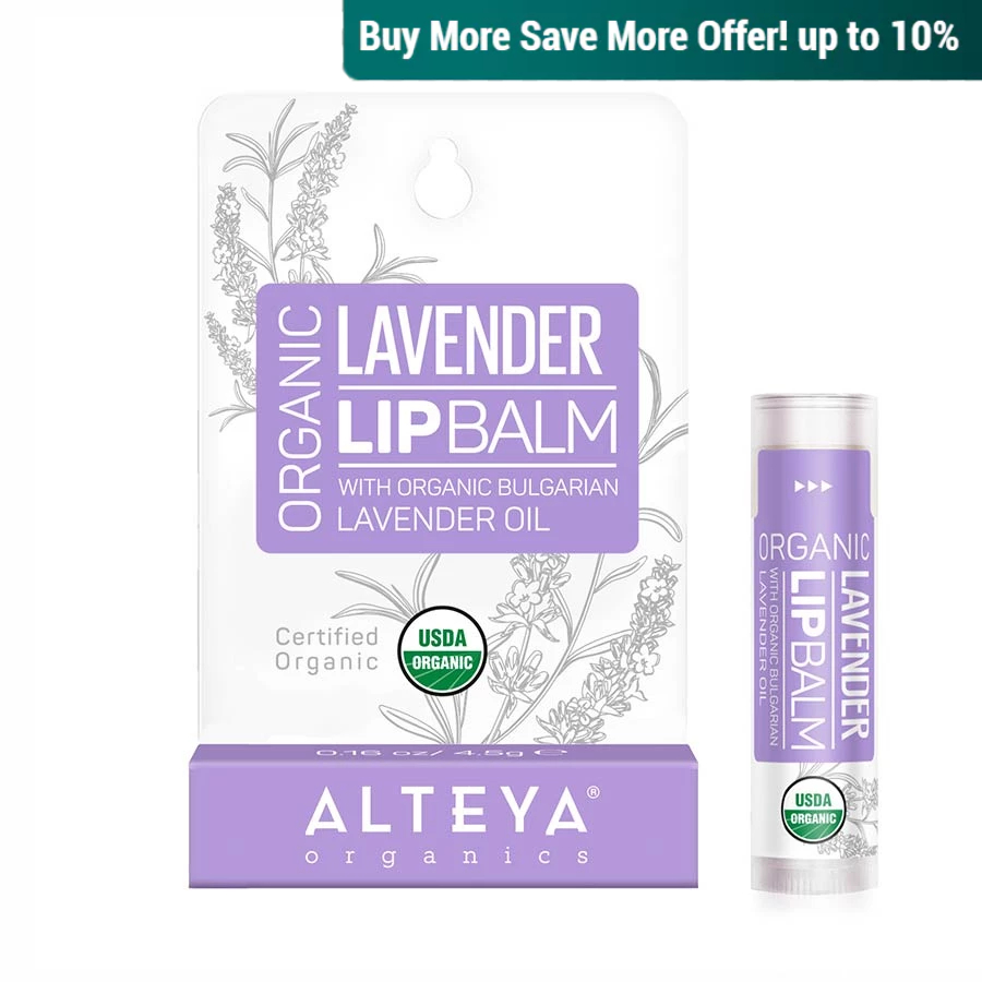 Alteya Organics, Organic Lip Balm Lavender, 0.17oz/5g