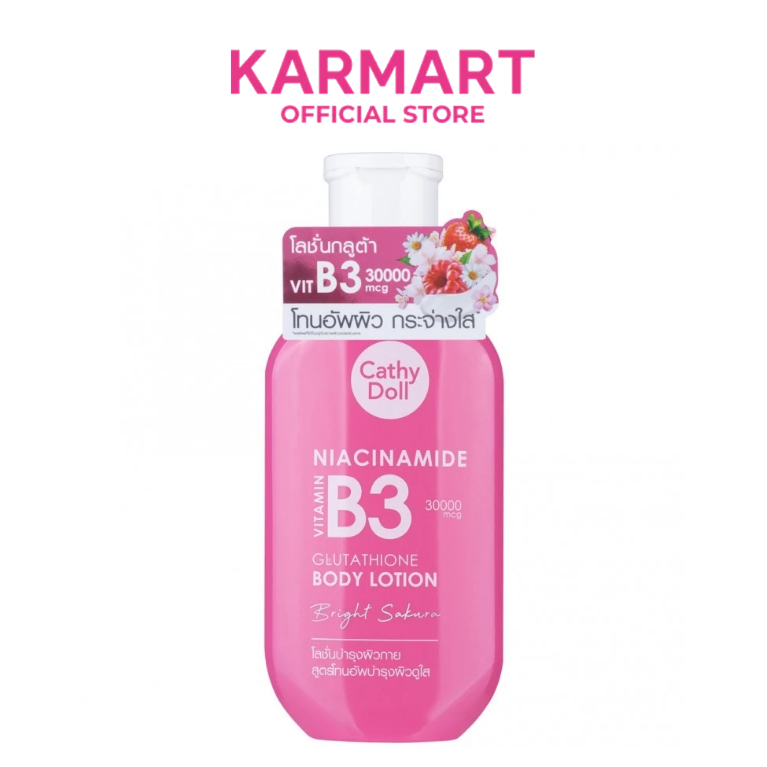 Cathy Doll ไนอาซินาไมด์วิตามินบี3กลูต้าไธโอนบอดี้โลชั่น 150ml ไบร์ทซากุระ