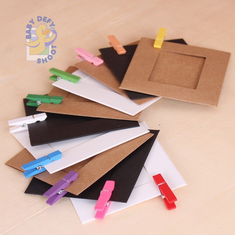 <พร้อมส่ง 7แบบ > กรอบรูปกระดาษ Paper Frame 2*3/ 3*4/ 3.5*5/ 4*6/ 5*7 นิ้ว | 10ใบ | + เชือก& ไม้หนีบ DIY รูปถ่าย ตัวหนีบ - รูปที่ 6