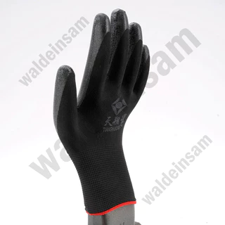 👨‍🔧 พร้อมส่ง🔥ถุงมือ ถุงมือไนล่อน เคลือบพียูสีดำขายยกแพ็ค 1 คู่.กันนํ้ามัน กันน้ำ กันบาด กันลื่น ถุงมือทำสวน