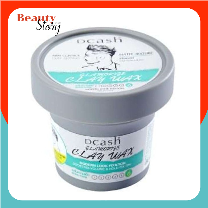 📔ดีแคช แกลมเมอไรซ์ เคลย์ แว็กซ์ 100g Dcash Glamorize Clay Wax (ปุกเทาคาดฟ้า) ไม่เหนียว ไม่เป็นขุยขาว ล้างออกง่าย เซ็ตผม